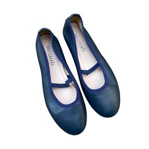 Navy Blue Leather Loafers ballet flats